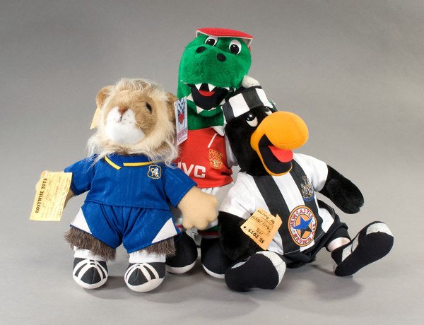 A collection of eighteen Rosywise club mascots, ea