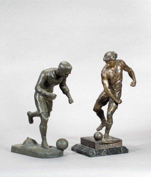 Emile Picault (1839-1915) FOOTBALL signed, spelter