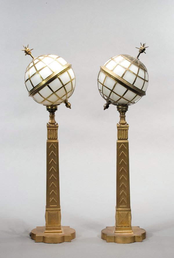 A fine and rare pair of lamps being table-top repl