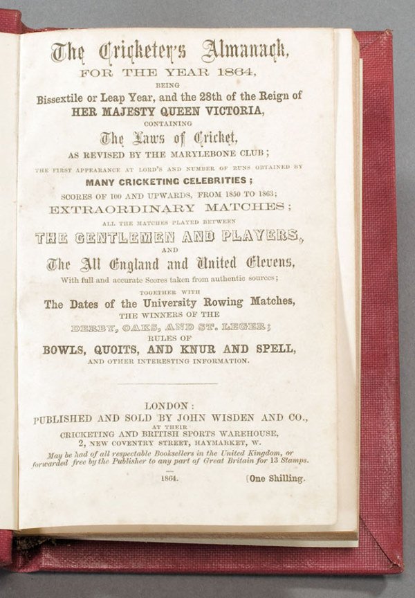 A fine and unbroken run of The John Wisden's Crick - 2