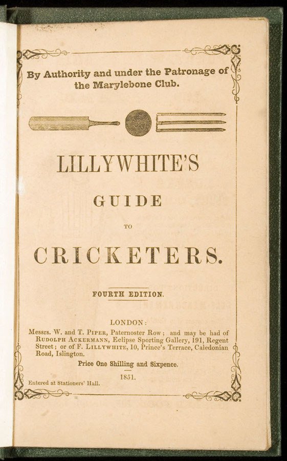 The Lillywhite's Guide To Cricketers, a run from 1