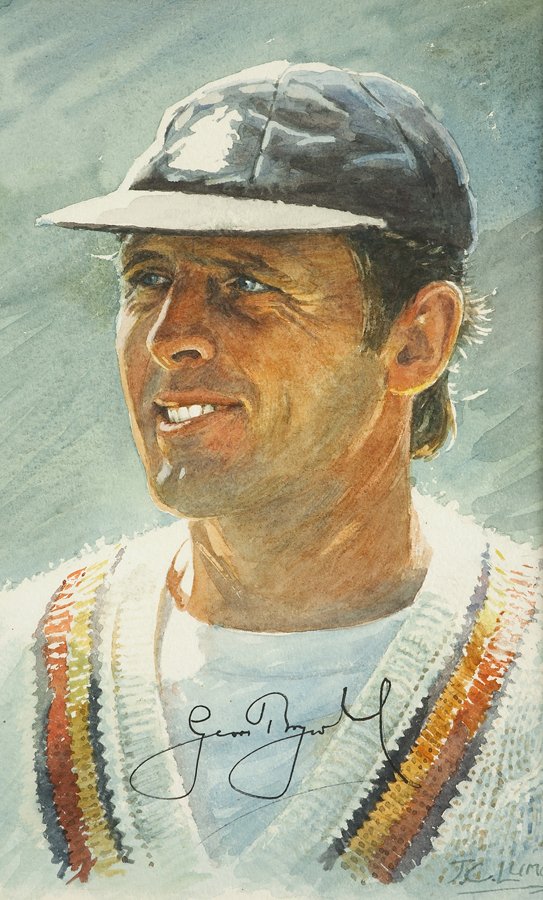 J C Lumb GEOFFREY BOYCOTT signed by the artist and