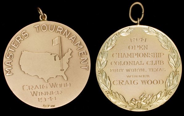 Craig Wood's 1941 U.S.G.A. Open Championship gold  - 2
