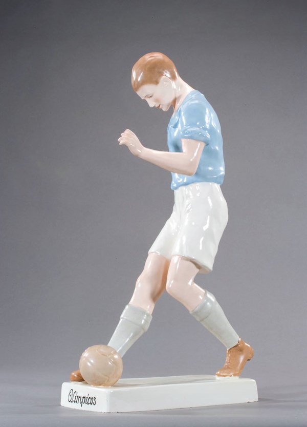 A large Bohemian porcelain figure circa 1928, deco