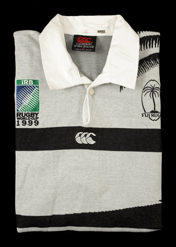 Two international rugby shirts, a grey & black Fi
