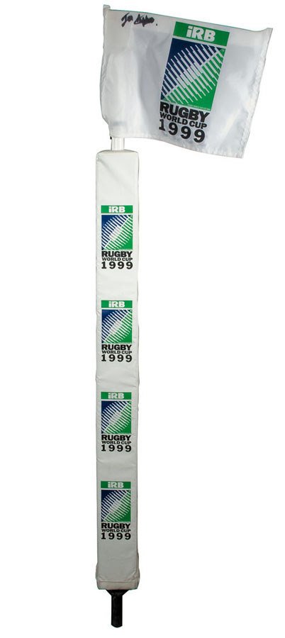 A corner post from the 1999 Rugby World Cup, the