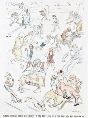A collection 52 Punch magazine cricket plates, 37: A collection 52 Punch magazine cricket plates, 37 mounted, 15 loose, many humorous subjects, various sizes