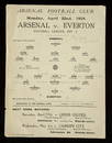 560: Arsenal v Everton single-sheet programme 22nd Apri