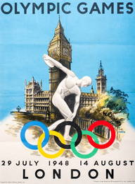 332: An official poster for the 1948 London Olympic Gam