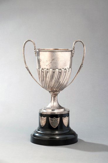 An Australian polo trophy: The Brassey Challenge Cup: An Australian polo trophy: The Brassey Challenge Cup at Moonee Valley won outright by Camperdown Polo Club in 1900, a two-handled English silver trophy cup, hallmarked Charles Stuart Harris, London, 1