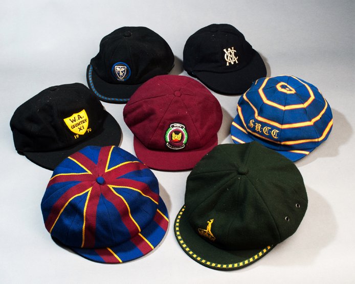 288 A collection of seven Australian cricket caps, all