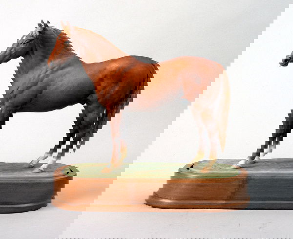 A Royal Worcester model of Hyperion, by Doris Lind: A Royal Worcester model of Hyperion, by Doris Lindner, No.197 from a limited edition of 500, in fitted wooden base, complete with original signed certificate & retailer's cash receipt dated 6.12.68 (3