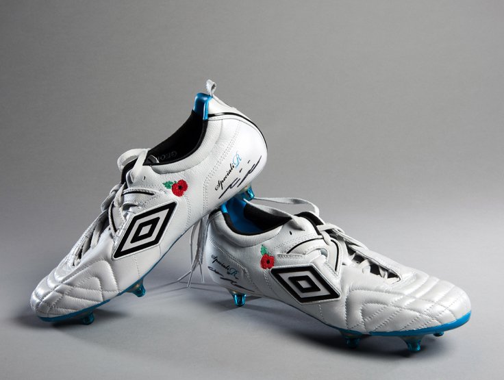 John Terry signed 'poppy' football boots, both signed (1 of 1)