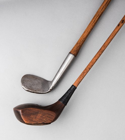 W. Archie Earl, Lincoln GC, anti-torque shaft persimmon: W. Archie Earl, Lincoln GC, anti-torque shaft persimmon headed driver circa 1920, the unusual oval-shaped section of the hickory shaft similar to the Forgan anti-torque shaft, the head with unusual we
