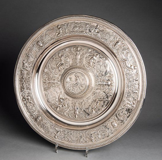 A large Venus Rosewater Dish, the design of which is: A large Venus Rosewater Dish, the design of which is based upon that of the annual award presented to the Ladies' Champion at the All England Club Lawn Tennis Championships at Wimbledon, measuring 44.