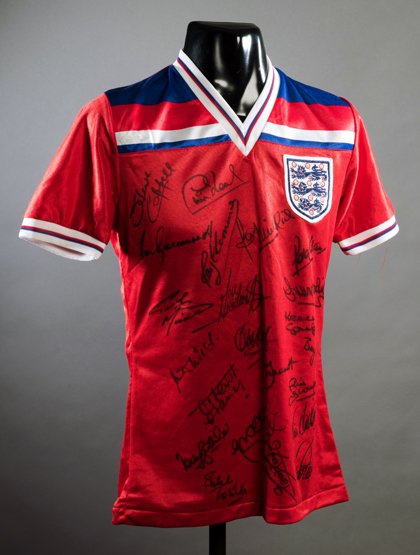Squad-signed Terry McDermott red England No.10 1982 (1 of 1)