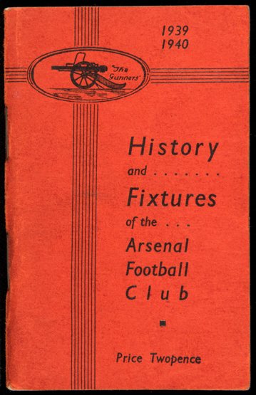 Arsenal handbook from the abandoned 1939-40 football (1 of 1)
