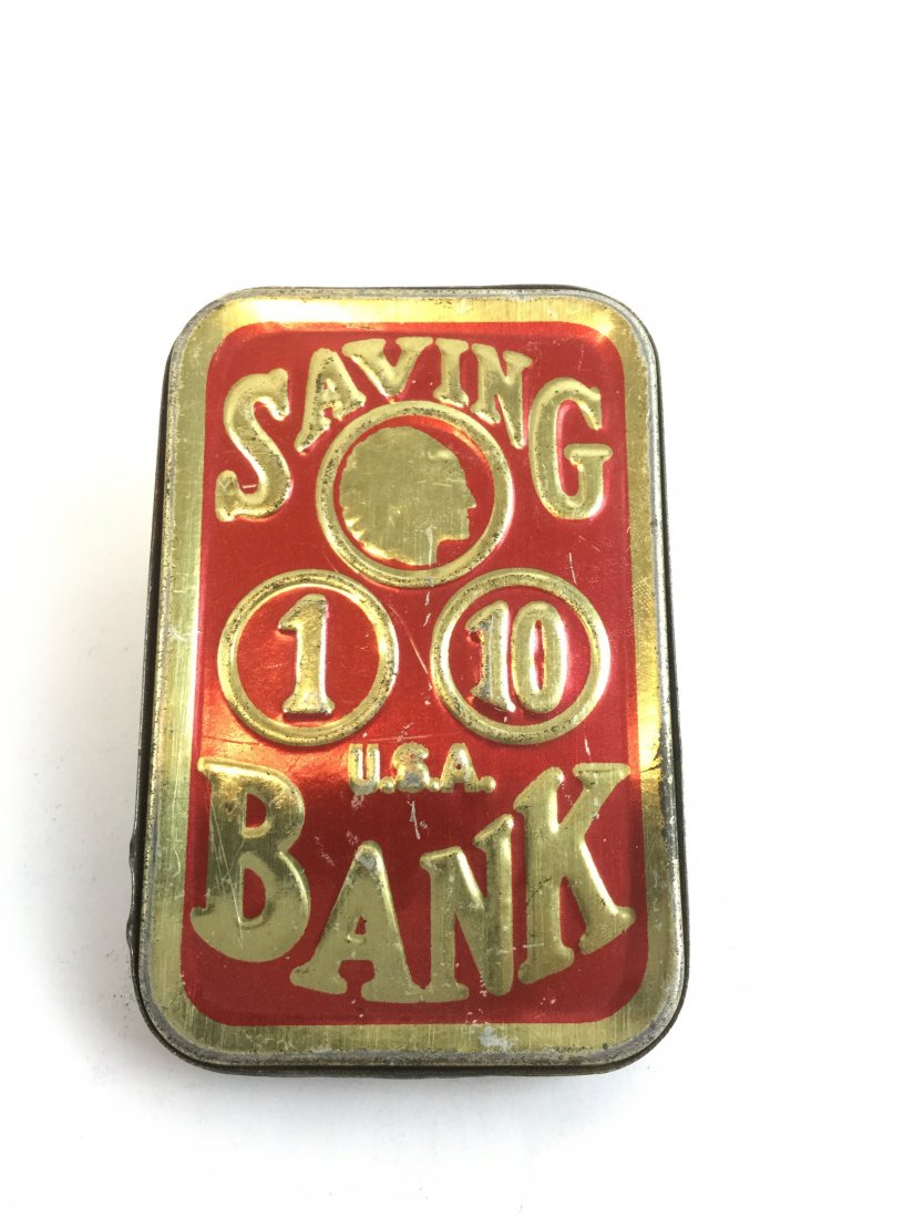 Antique Tin USA Change Saving Bank (1 of 4)