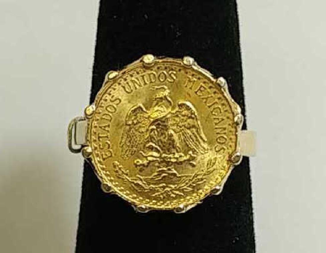 1945 Mexican Dos Peso Coin Ring (1 of 2)
