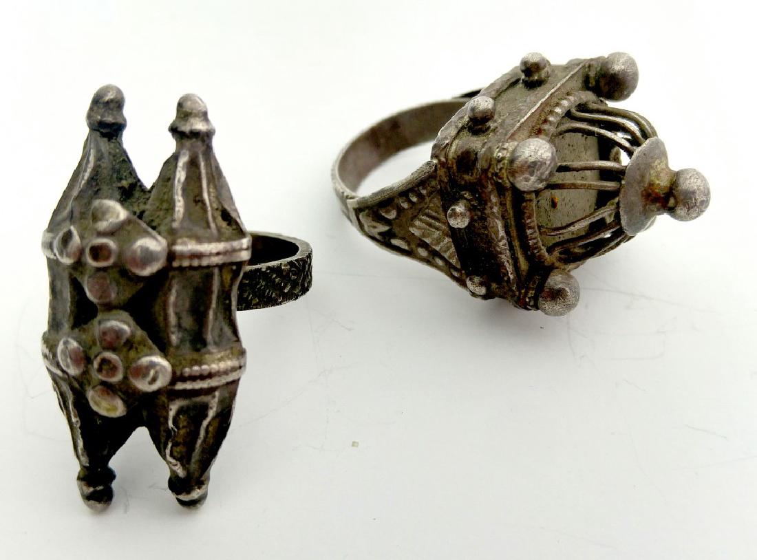 A Pair of Ancient Jewish Rings - Silver - the 19th (1 of 5)