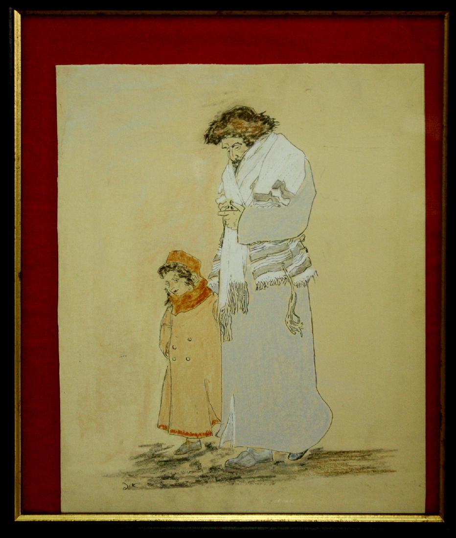 A Hassid with His Daughter on Their Way to the (1 of 1)