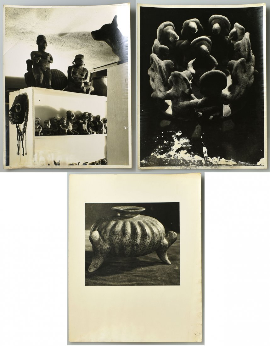 3 Vintage PreColumbian Photos: All taken by Lionel W. Love. Features many works of PreColumbian Pottery art. 14x11 Prints.