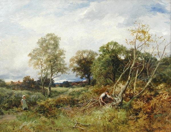 DAVID BATES (1840-1921): David Bates (1840-1921) In Bolton Woods signed lower right "David Bates 1907" oil on canvas 33 x 44cm Provenance: Private collection, Suffolk