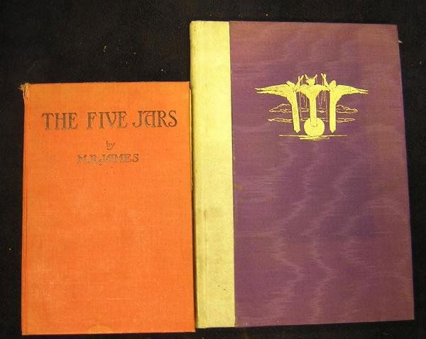 JAMES, M.R., THE FIVE JARS,: JAMES, M.R., The Five Jars, London: Edward Arnold 1922, first edition, illustrations by Gilbert James, some spotting in dusty cloth with tear to head of spine; BYRON, Lord, Manfred A Tragedy, Fanfroli