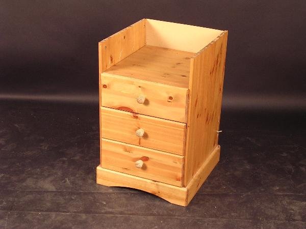 691: A MODIFIED PINE BEDSIDE CHEST OF DRAWERS - 2