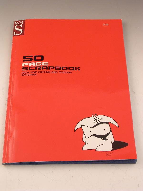 739: 'SYD'S' SCRAP BOOK, GENERALLY EMPTY BARRING FIVE: Syd's' scrap book, generally empty barring five pages which contain two pages of fashion torn from a magazine, a small magazine clipping with images on Ding Yi's acrylic works on tartan, newspaper cli