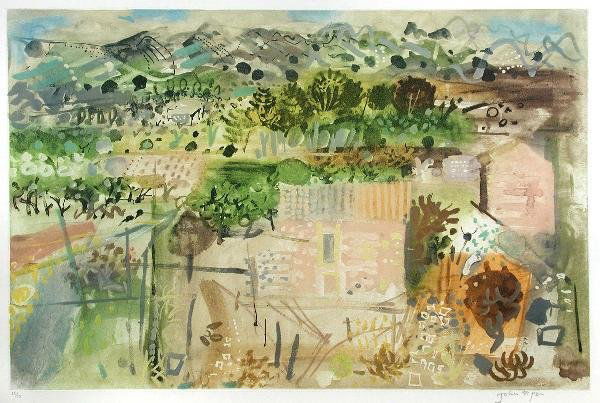JOHN PIPER, OM, CH (1903-1992): John Piper, OM, CH (1903-1992) Alpilles signed lower right "John Piper" and numbered 13/70 published by Marlborough Fine Art, 1990 etching and aquatint 44 x 64cm
