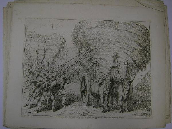 BARTOLOMEO PINELLI ETCHINGS OF ROMAN SCENES: Bartolomeo Pinelli. Nine etchings of Roman festive scenes, each approximately 32 x 42cm (plate)