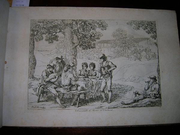 BARTOLOMEO PINELLI FIFTY ETCHED PLATES: Bartolomeo Pinelli, Raccolta di Cinquanta Costumi Pittoreschi, Rome 1809, oblong folio, complete with 50 etched plates, some spotting and foxing