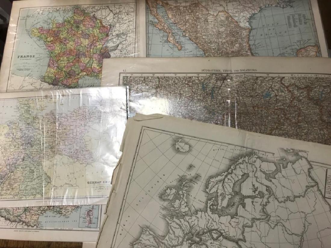 Circa 100 loose world maps, 19th and 20th century,: Circa 100 loose world maps, 19th and 20th century, including both coloured and uncoloured