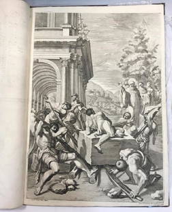 MALVASIA (Carlo Cesare) Il Claustro di S. Michele in: MALVASIA (Carlo Cesare) Il Claustro di S. Michele in Bosco di Bologna dipinto dal famoso Lodovico Carracci. Bologna 1694, folio, laid paper, title, 4 engraved double page plates, 16 single page plates