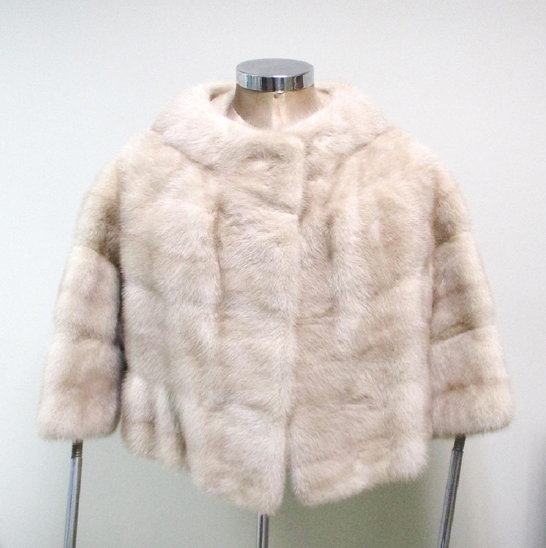 A vintage blonde mink coat, with ¾ length sleeves, (1 of 5)