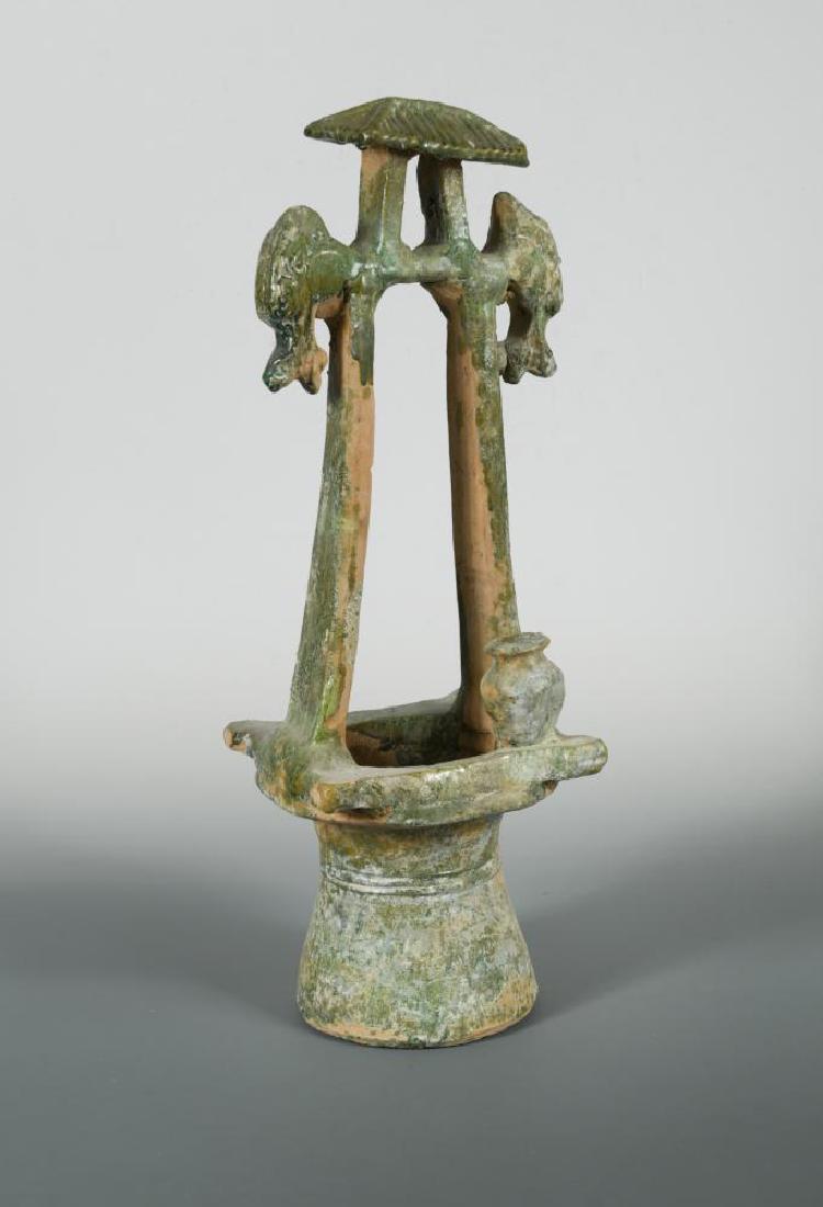 A Han Dynasty green glazed model well, (1 of 4)
