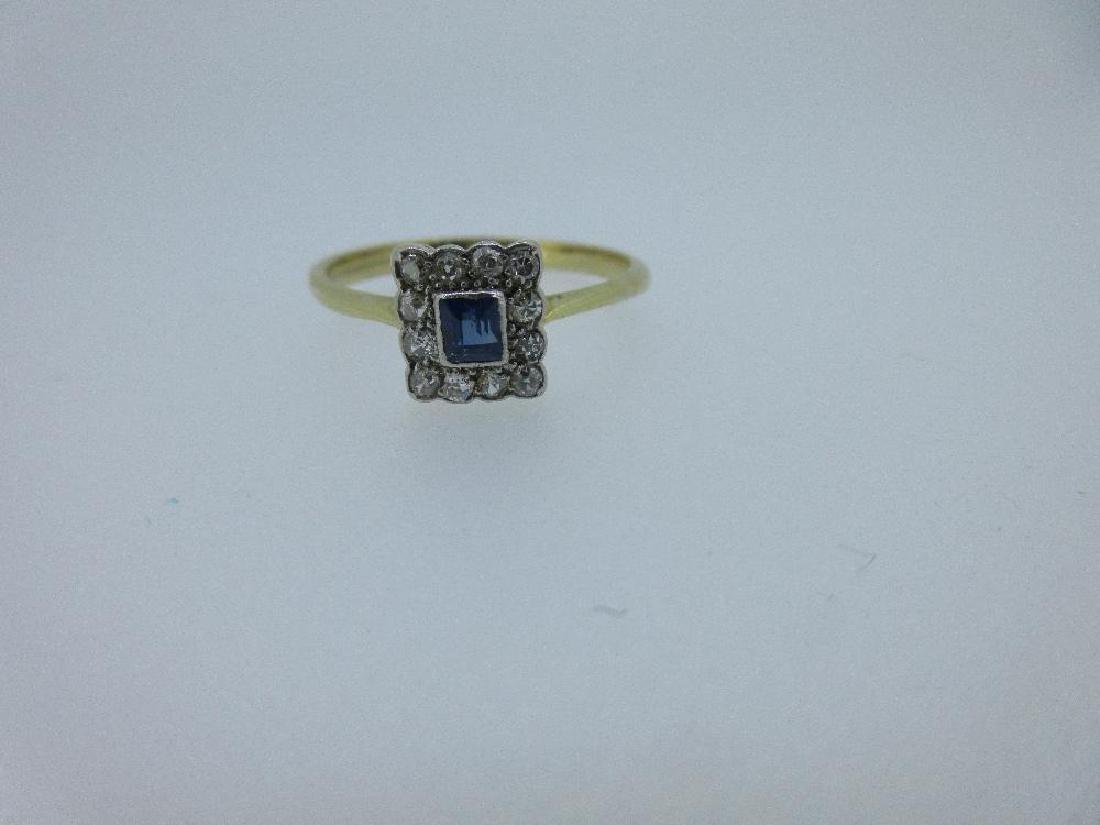An early 20th century sapphire and diamond cluster (1 of 6)