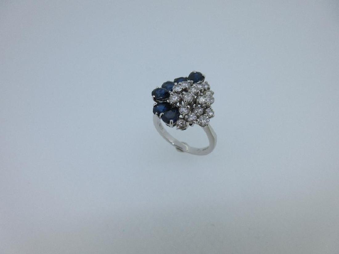 An asymmetric diamond, sapphire and 18ct white gold (1 of 7)
