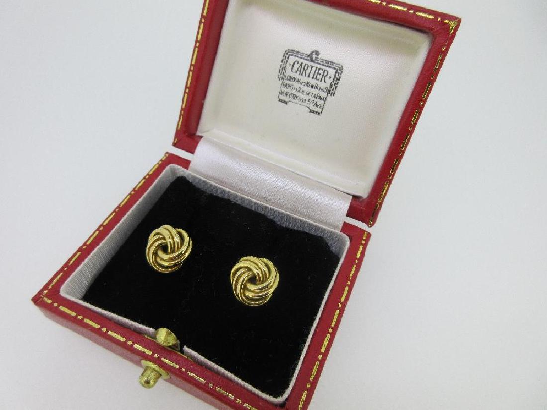Cartier - A pair of 18ct gold knot earrings in the (1 of 5)