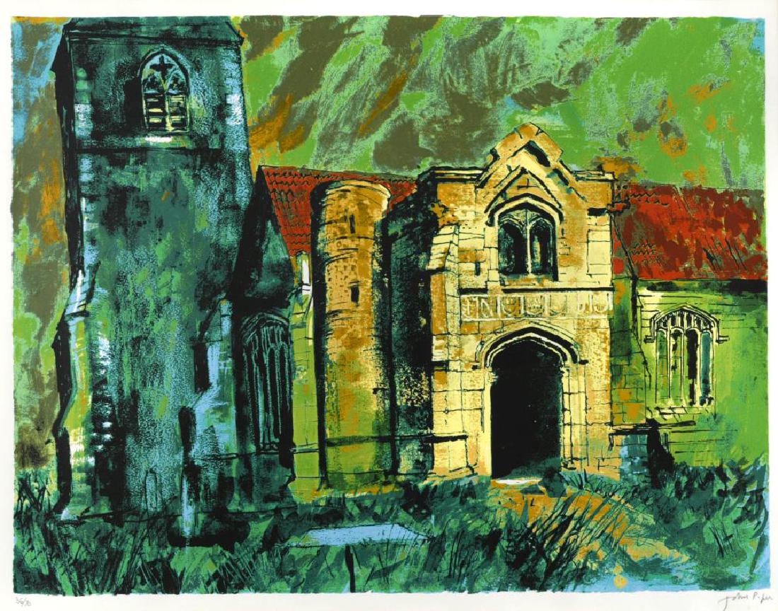 § John Piper, CH (British, 1903-1992) Holme,: § John Piper, CH (British, 1903-1992) Holme, Nottinghamshire signed 'John Piper' (lower right); numbered 36/70 in pencil coloured screenprint 54 x 76cm (21 x 30in)