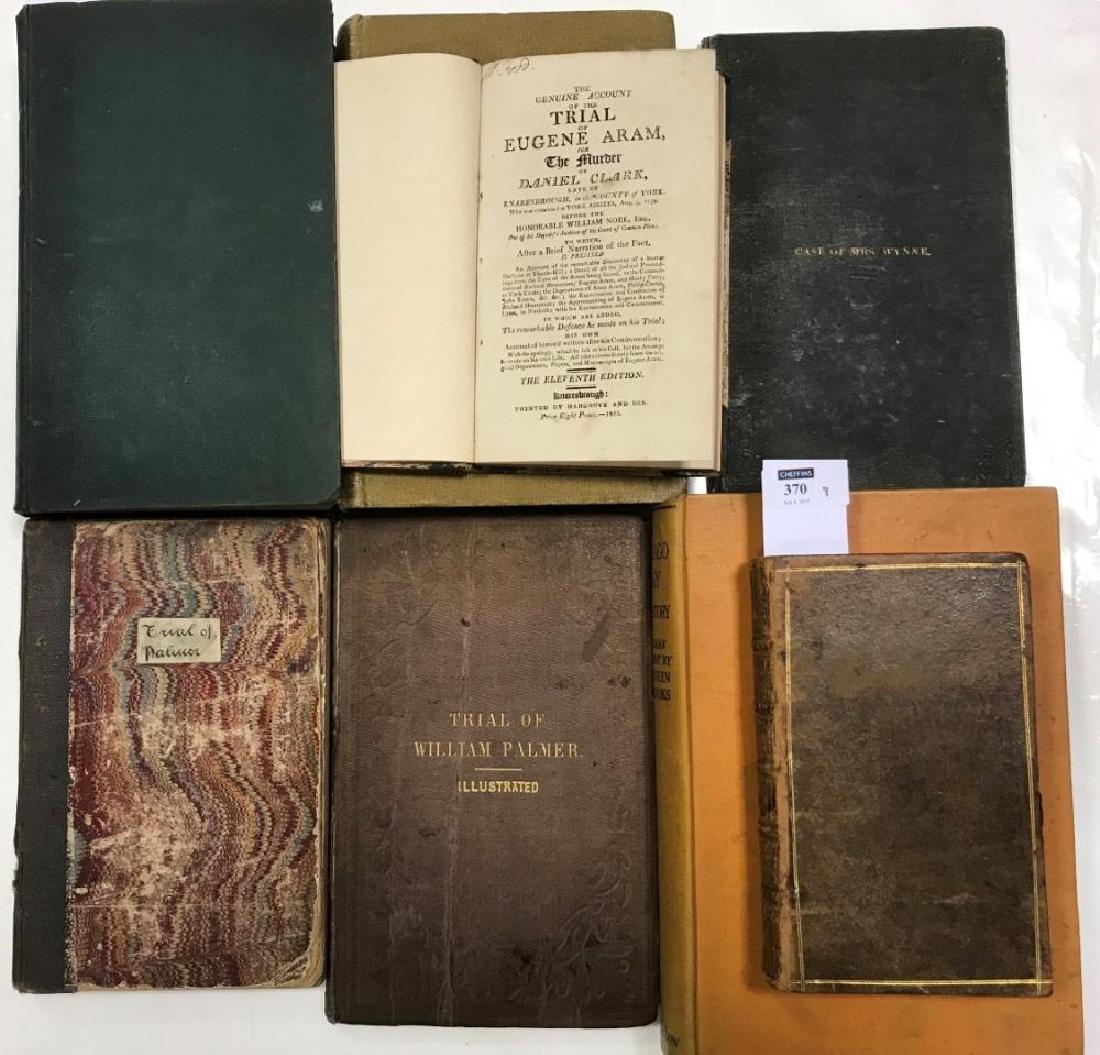 Crime. CANNING (E) Memoirs of --, 1754, 12mo, calf;: Crime. CANNING (E) Memoirs of --, 1754, 12mo, calf; Trial of Eugene Aram, 11th edition 1815; William Palmer 1856 (frontispiece torn); The Case of Mrs Wynne, 1843; Murder of William Weare, 1824, cloth;