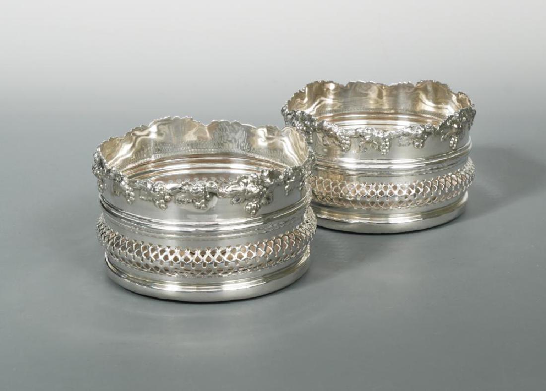 A pair of Victorian high sided silver plated bottle (1 of 4)