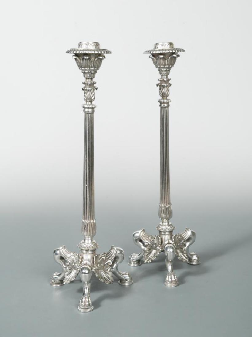 A pair of Victorian silver plated cast column (1 of 8)