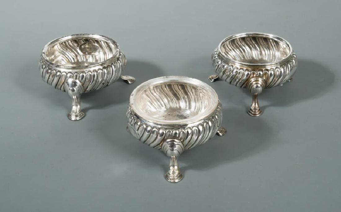 Three (probably) George II silver tub salts, (1 of 6)
