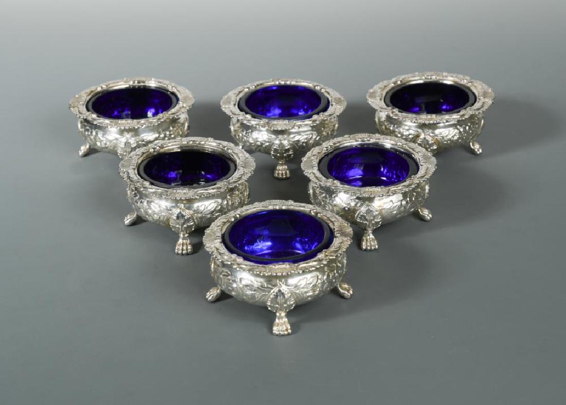 A set of six George III silver tub salts, (1 of 6)