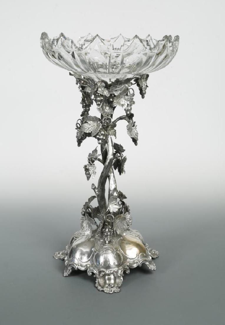 A Victorian silver and cut glass table centrepiece, (1 of 6)