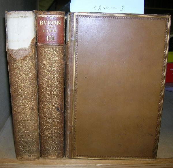 LITERATURE, VARIOUS. MOORE (THOMAS) LETTERS AND: Literature, Various. MOORE (Thomas) Letters and Journals of Lord Byron, third edition in three volumes, London: John Murray 1833, 8vo, with engraved plates by The Findens, calf, damage to spines; Pope