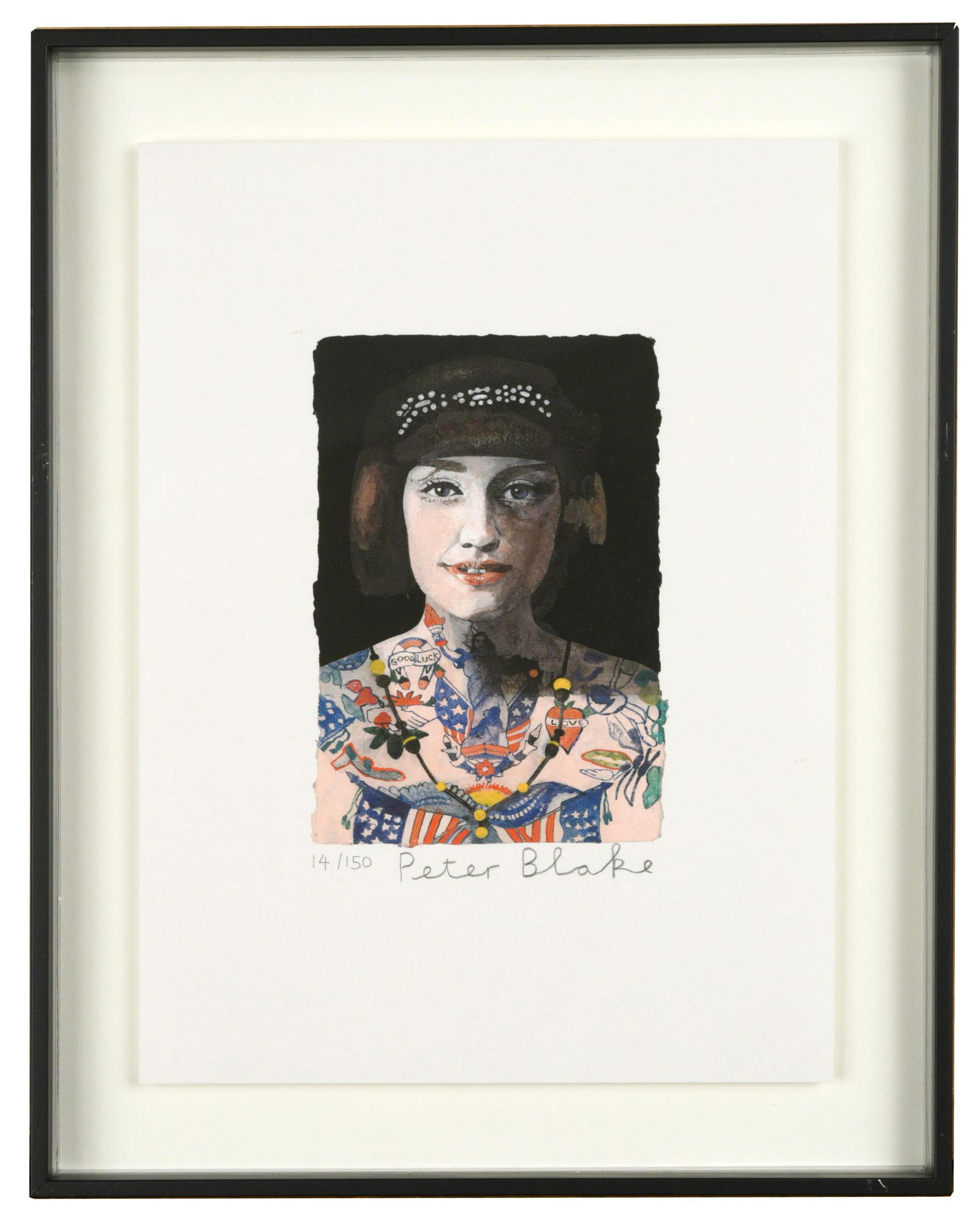 § Sir Peter Blake, CBE, RDI, RA (British, b.1932): § Sir Peter Blake, CBE, RDI, RA (British, b.1932) 'Tattooed People', A complete set of ten signed limited edition prints, including a booklet each signed and numbered in pencil 14/150 to margin archi