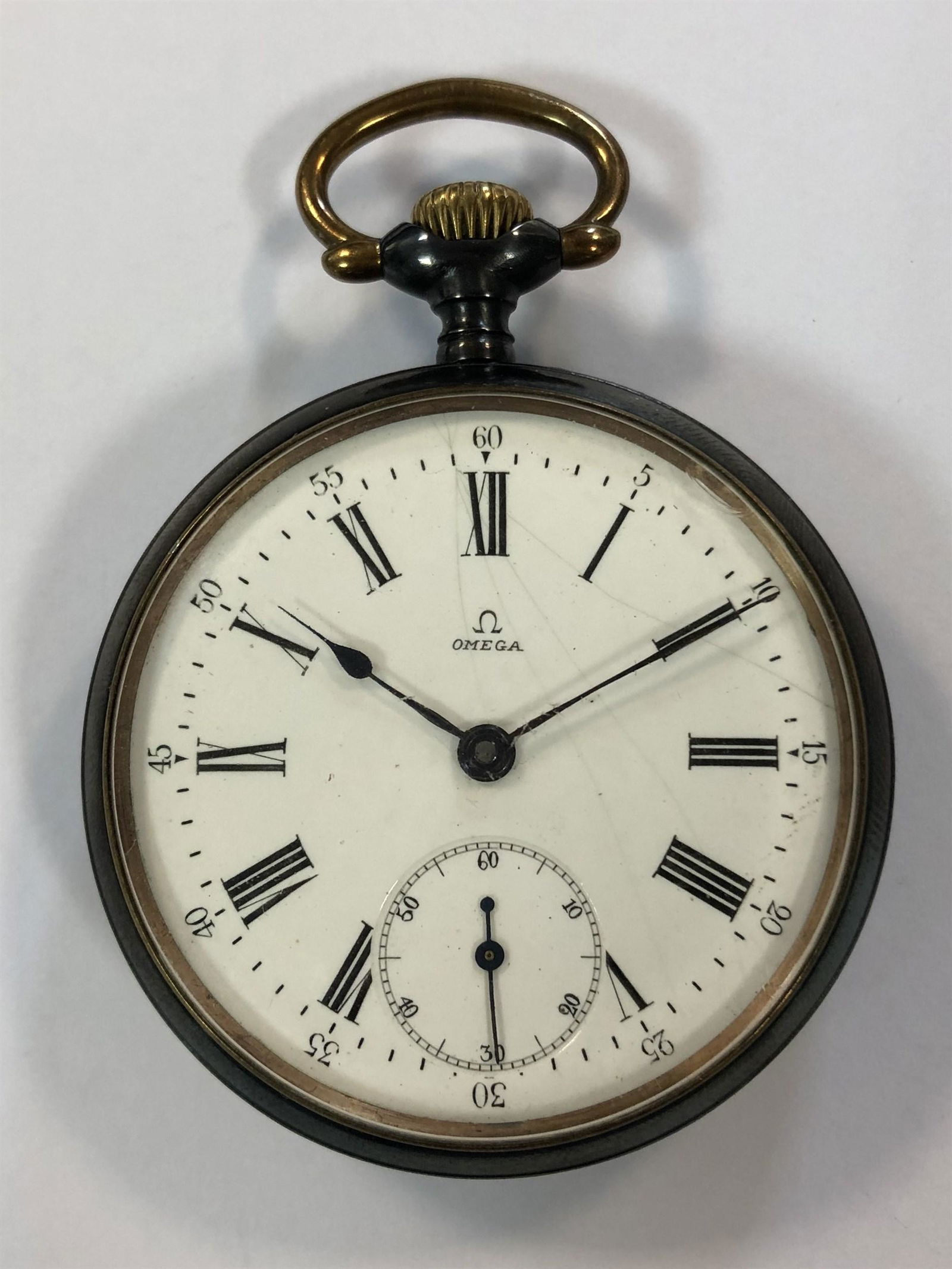 Omega - An open faced pocket watch, (1 of 8)